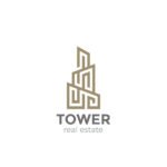 Home real estate logo skyscraper business abstract design vector template linear. commercial property building construction finance logotype concept outline icon.